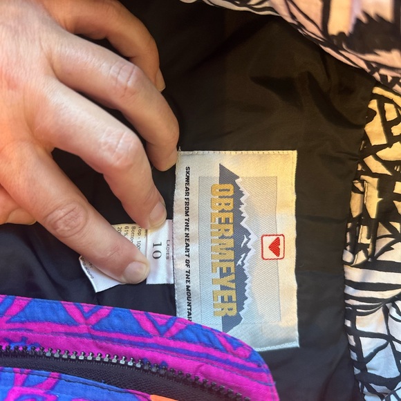 OBERMEYER VINTAGE SKI SNOW JACKET Woman’s size 10 bright neon 80s 90s retro - Picture 4 of 15